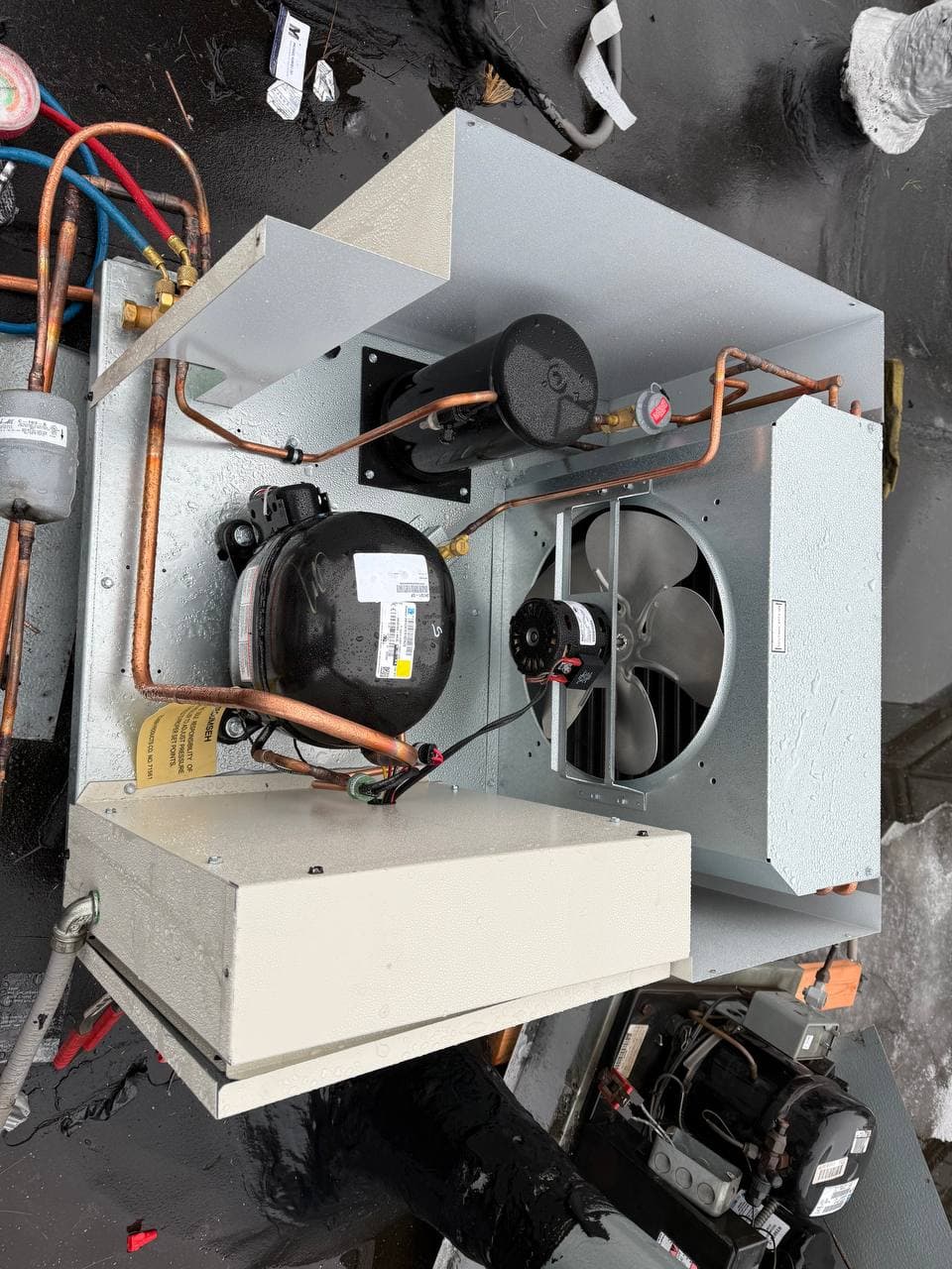 New condensing unit for walk-in cooler