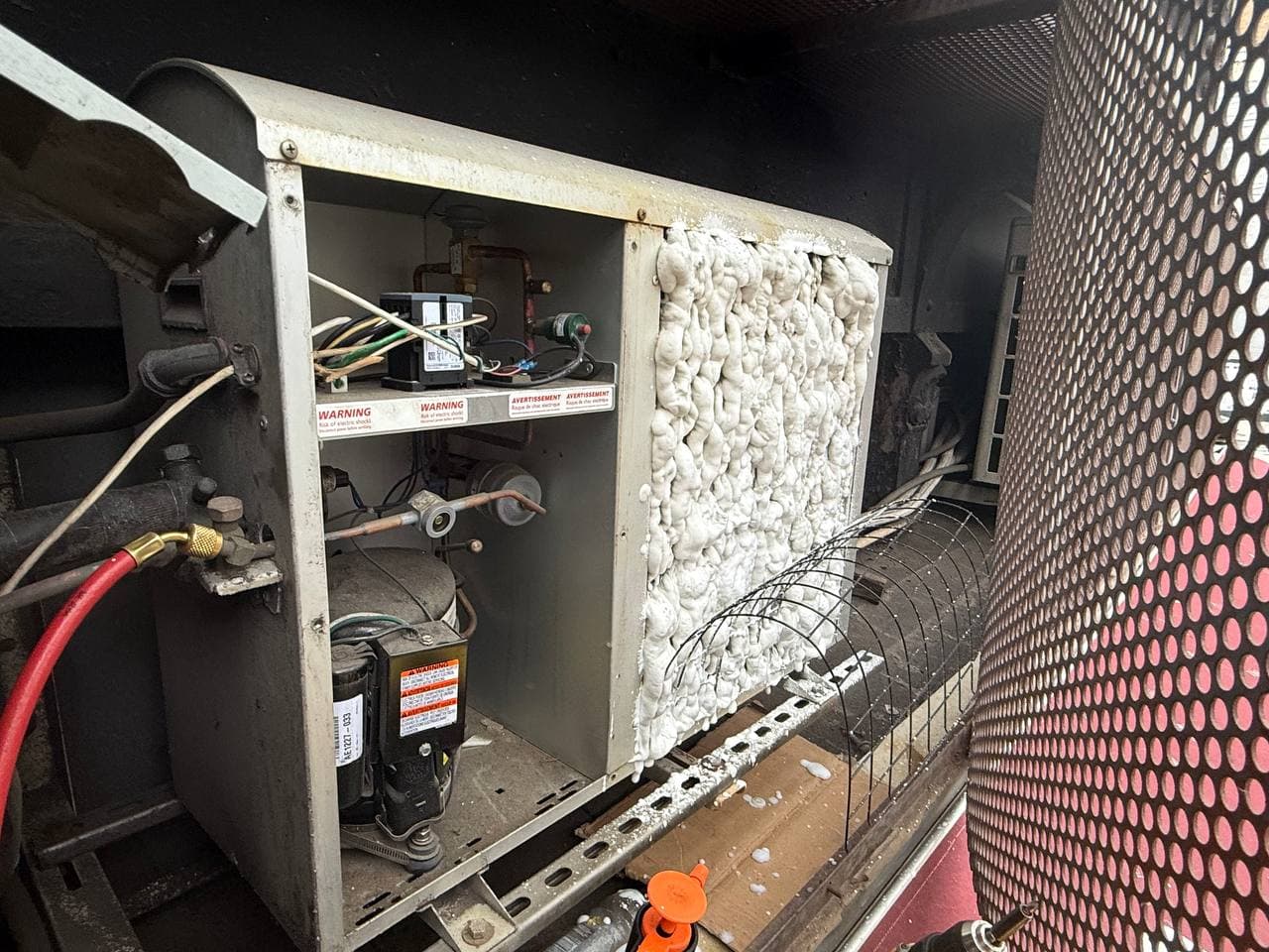 Condenser coil on the Wine Guardian ducted split